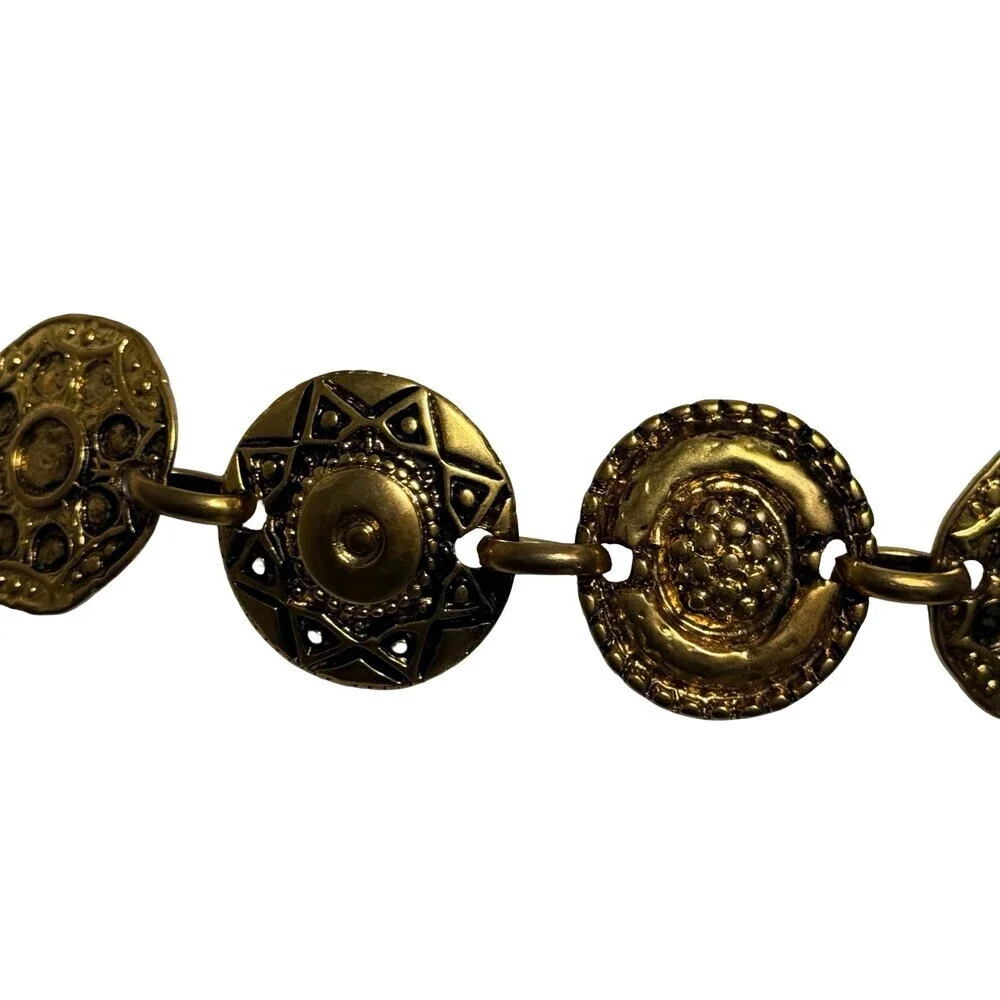 New York Studio Vintage Gold Tone Concho Belt 1.5